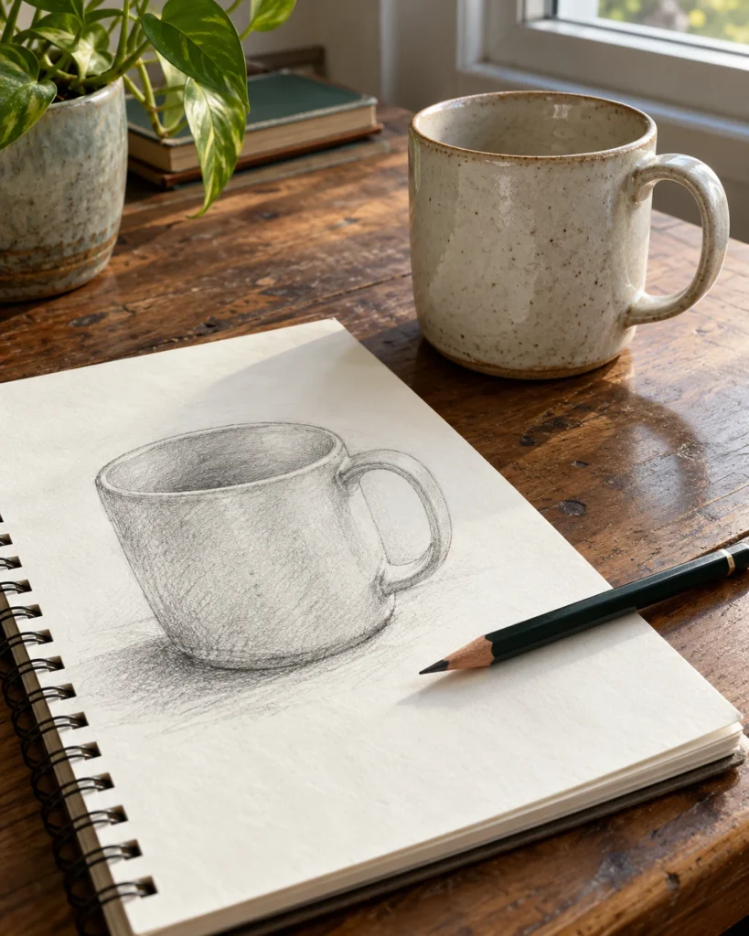 Illustrative concept: draw one familiar object.