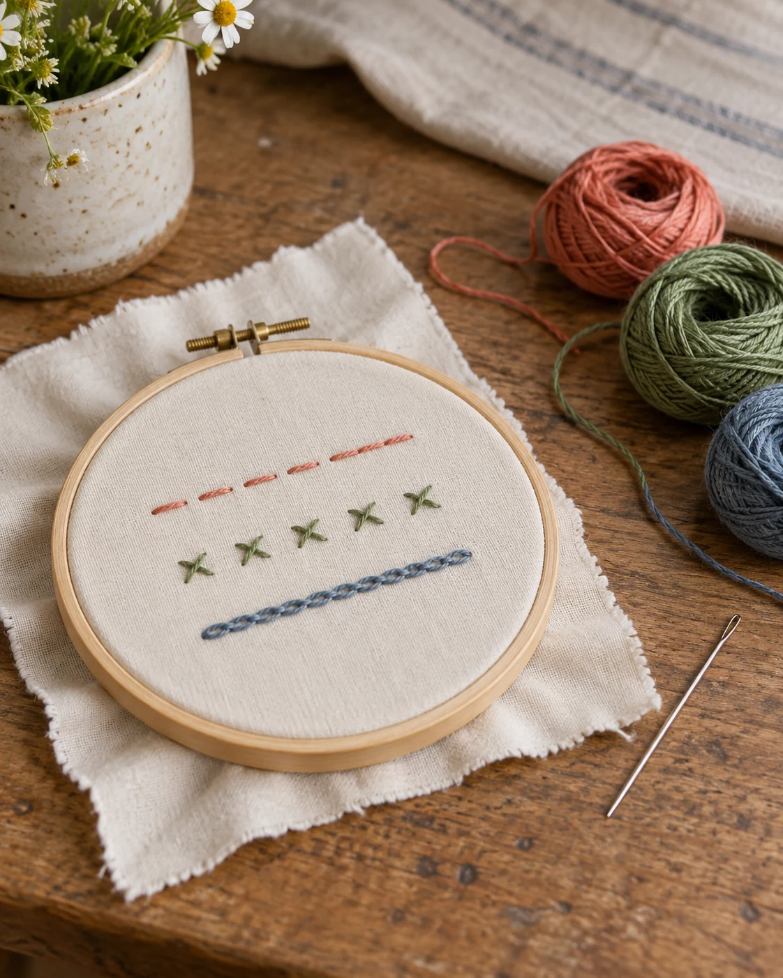 Illustrative concept: try a small embroidery sampler.