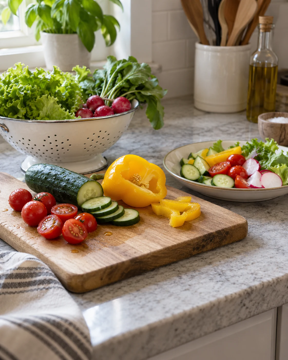 Illustrative concept: cook one familiar meal with attention to a detail.
