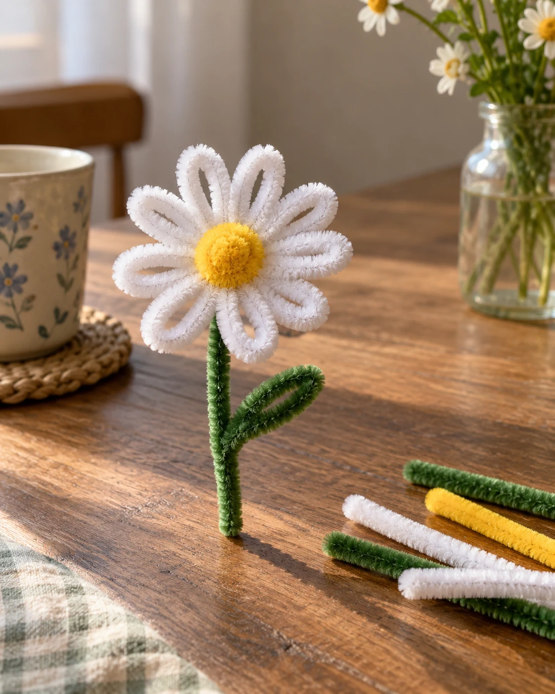 Illustrative concept: make a simple chenille flower.
