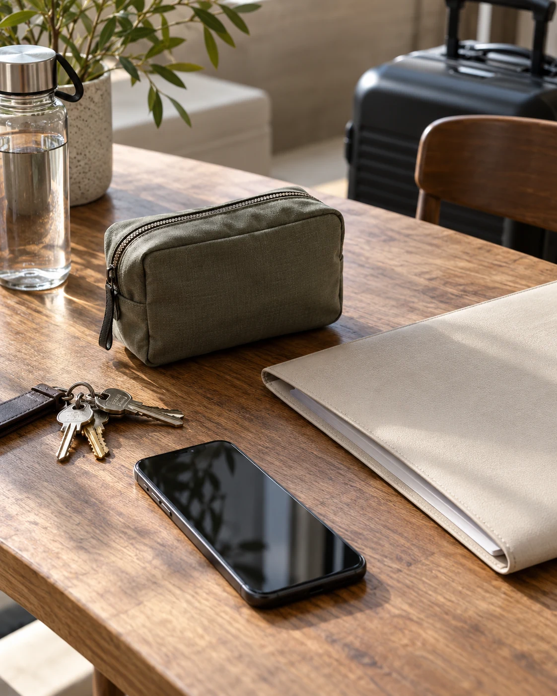 Illustrative concept: keep the arrival essentials together.