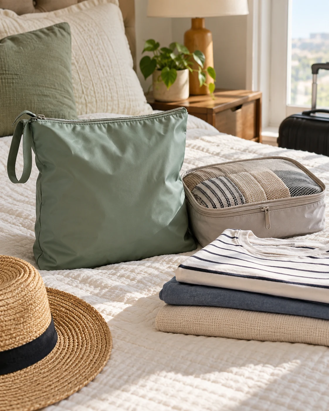Illustrative concept: separate damp items from the clean layer.