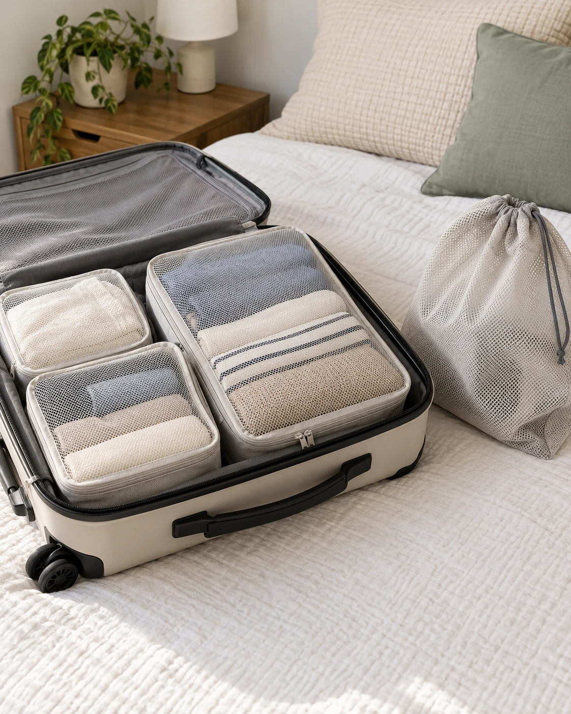 Illustrative concept: separate the washable worn-clothes bag.