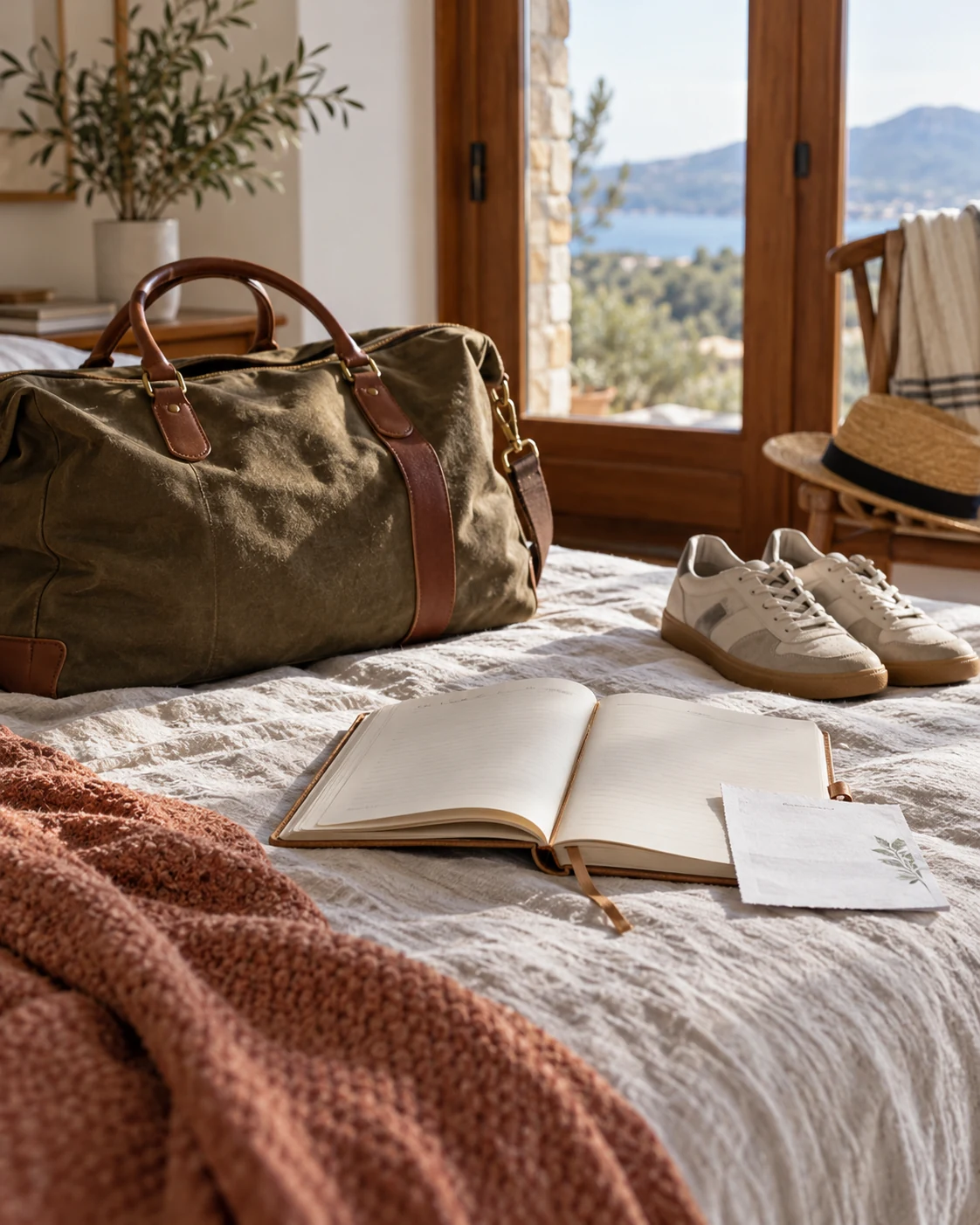 Illustrative concept: choose what you can leave for another trip.